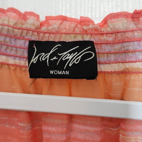 Lord & Taylor Women's Short Sleeve Light Sheer Flowy Top ~ Tangerine ~ Size XL ~ - Picture 4 of 4